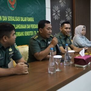 Kodim 0418/Palembang Giat Sosialisasi Dan Tes Urin P4GN Semester I TA 2025