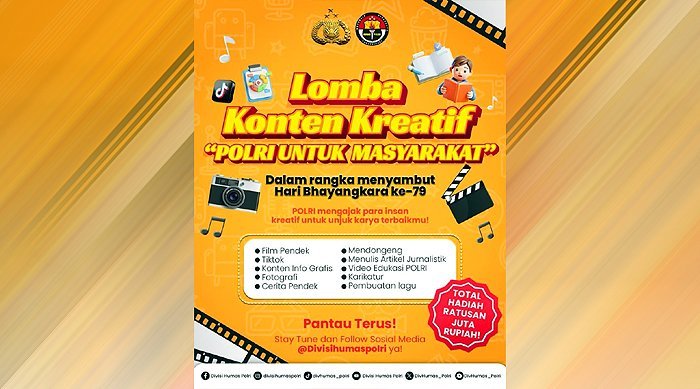Divhumas Polri Buka Lomba Konten Kreatif Berhadiah Ratusan Juta