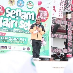 Peringati HUT Pertama, FKGOR Dairi Gelar Senam Sehat dan Tanam Pohon di Lingkungan Sekolah