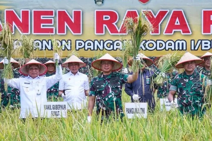 Panglima TNI Panen Raya Padi Di Lahan Kodam I/BB Deli Serdang