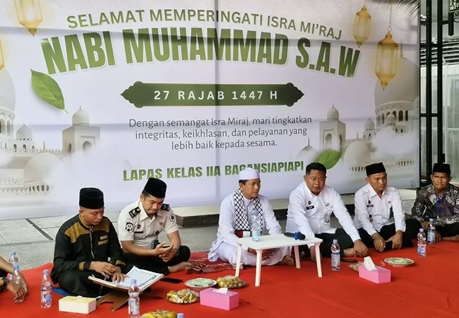 Lapas Kelas IIA Bagansiapiapi Peringati Isra Mi’raj, Perkuat Iman dan Pembinaan Warga Binaan