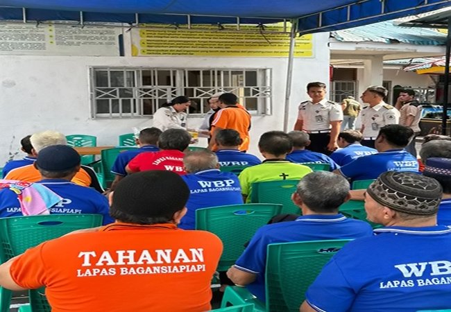 Lapas Bagansiapiapi Gelar Posyandu dan Bagikan Paket Sehat untuk 22 WBP Lansia